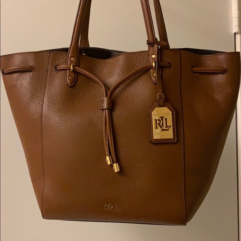 Ralph Lauren Tan Leather Tote Bag